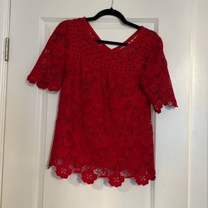 Vanessa Virginia Anthropologie lace top size 2
